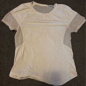 Lululemon Athletica White Fitted Short Sleeve T-Shirt